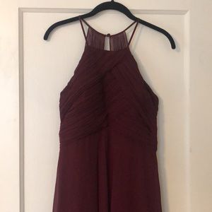 #Levkoff Bridesmaids Dress in Wine Chiffon